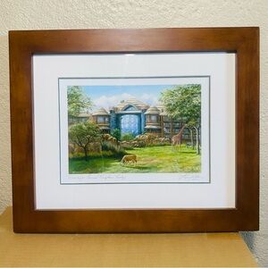 Disney's Animal Kingdom Lodge by artist Larry Dotson Wood Frame Giraffe